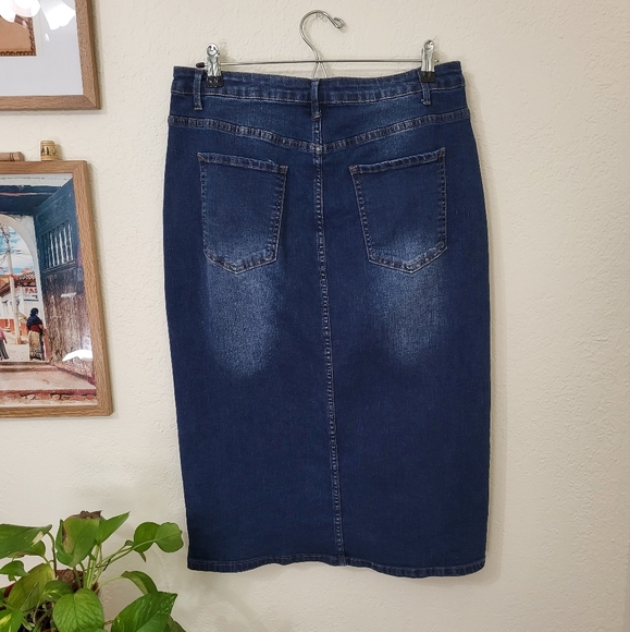Denim Midi Skirt - Picture 2 of 3